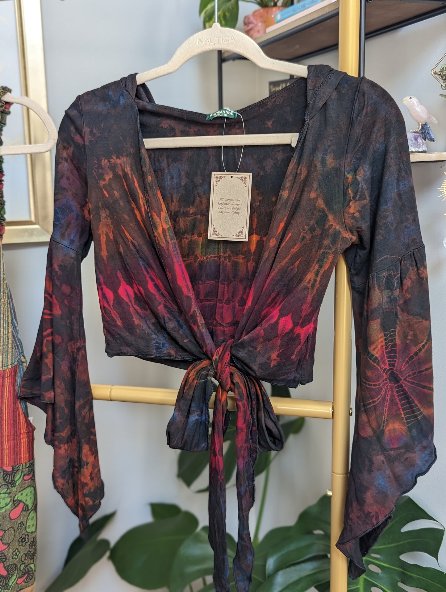 "She Was A Fairy" Hooded Wrap Bell Sleeve Top