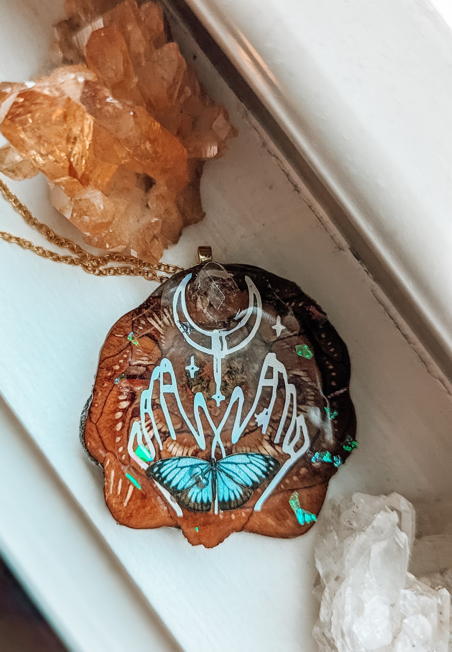 "Reach For The Moon" Pinecone Pendant