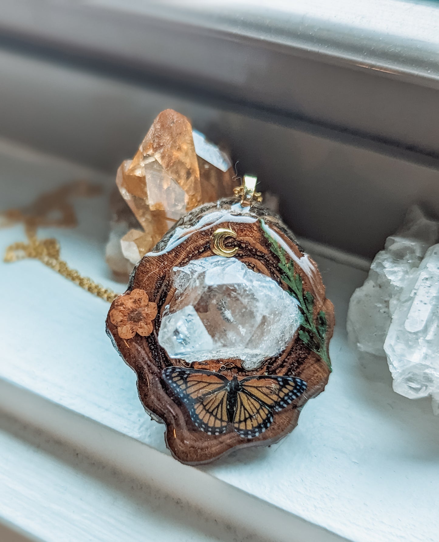 "Monarch Magic" Pinecone Pendant