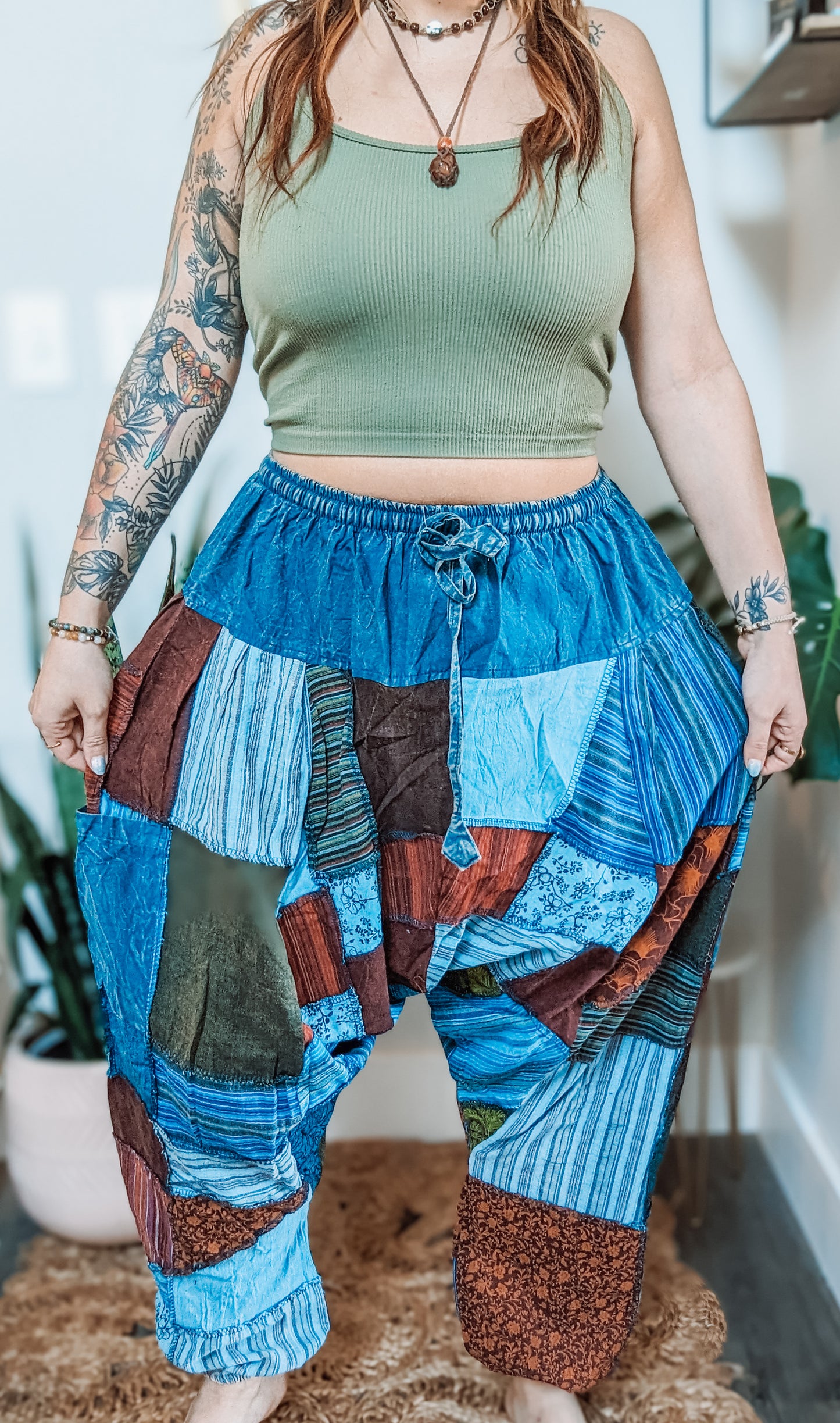 "Buddha" Patchwork Baggy Harems